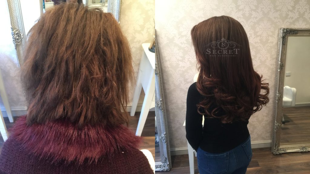 Hair Extensions Before and After Secret Hair Extensions