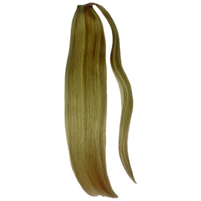 mixed blonde clip in ponytail